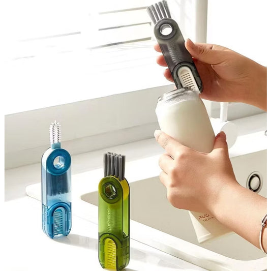 Pekanbaru HR- SIKAT PEMBERSIH BOTOL BAYI  SILIKON 3IN1 / SIKAT GELAS TUMBLR TUTUP BOTOL MINUM ANAK SILIKON GAGANG PANJANG SERBAGUNA MULTIFUNGSI / BOTTLE BRUSH SILICONE