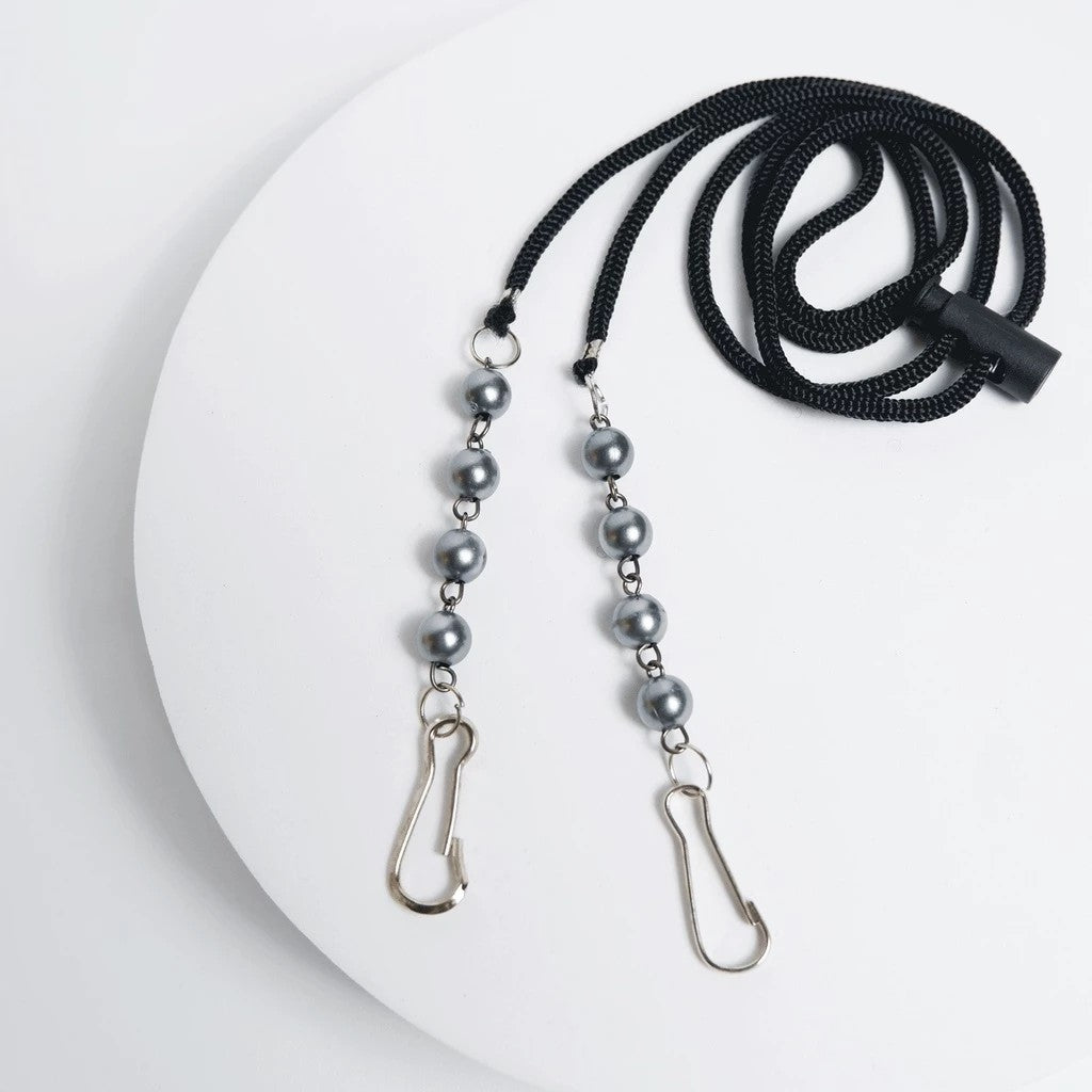 Strap Masker Kristal Mutiara 2in1Kalung Pengait Konektor Lanyard masker HEADLOOP HIJAB