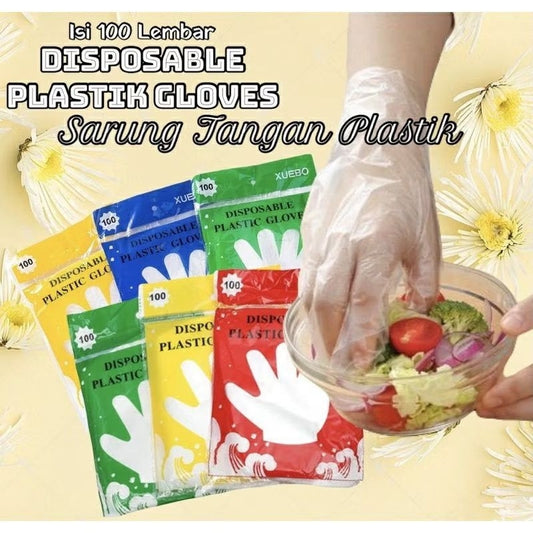 Pekanbaru Sarung Tangan Plastik Transparan Isi 100 Pcs Disposable Gloves 100Pc Sarung