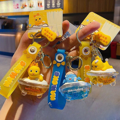 [littlecrab] Gantungan Kunci Nailong Bathtub Dino Kuning Biru Mandi Keychain Gemoy Aesthetic