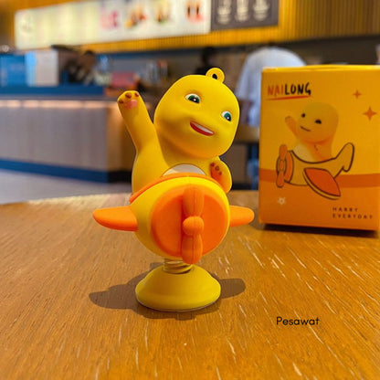 [littlecrab] Pajangan Mobil Motor Nailong Dino Kuning Hiasan Dashboard Mini Figure Goyang Unik