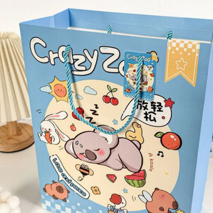 [littlecrab] Paper Bag Crazy Zoo Capybara Koala Panda Tas Kado Goodie Bag Kartun Tali Atas Souvenir