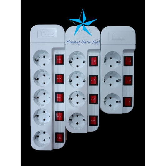 Pekanbaru Mikotek Stop Kontak Dengan Switch On Off 3 Lobang 4 Lobang 5 Lobang Sni / Terminal Kuningan / Colokan