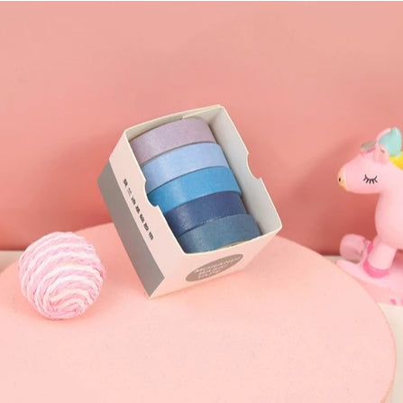 Roll Masking Washi Tape Set 5 Pcs Basic Pattern Isi 5 Selotip Bahan Kertas Washi