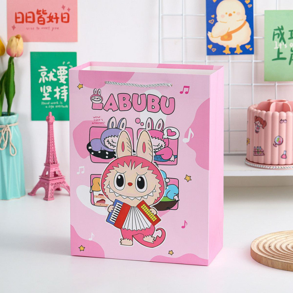 [littlecrab] Paper Bag Labubu Monster Bubuway Moena Police Girl Goodie Bag Tas Kado Unik Aesthetic
