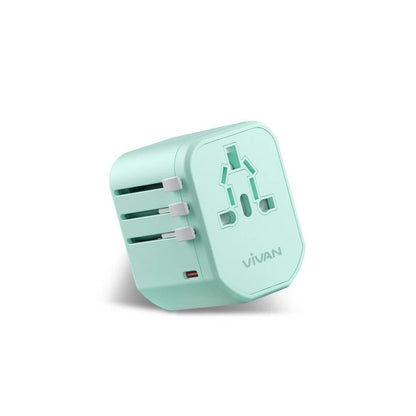 Pekanbaru Vivan Vps-T003A Universal Travel Adaptor 20W (Black / Pink / Green)