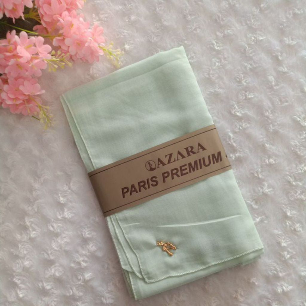 Pekanbaru Jilbab azara paris premium logo / Jilbab lotus (tanpa logo)kualitas kain azzara