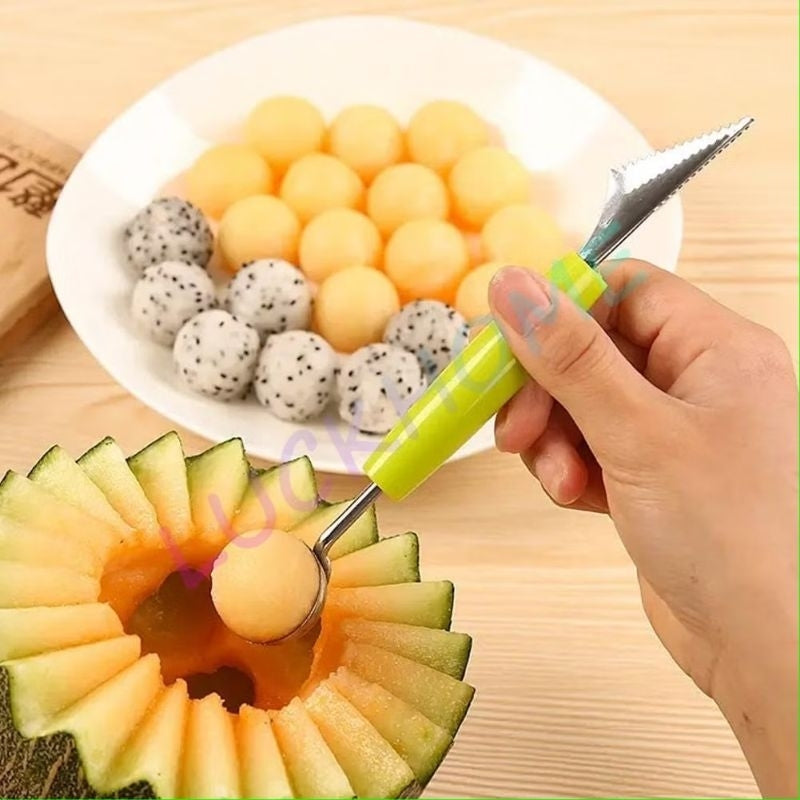 Pekanbaru Stainless Steel Fruits Carve Knife Sendok Buah Alat Pengupas Buah Spoon Fruit