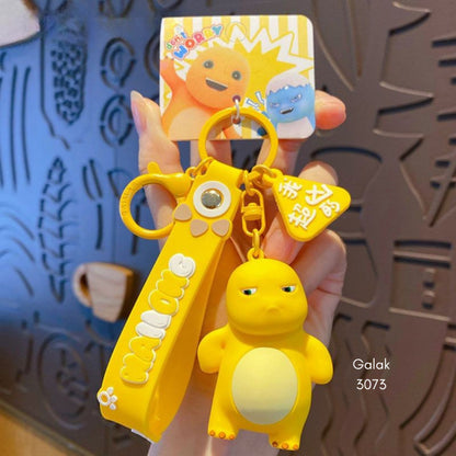 [littlecrab] Gantungan Kunci Nailong Dino Kuning Karakter Emoticon Full Body Badan Gemoy Keychain
