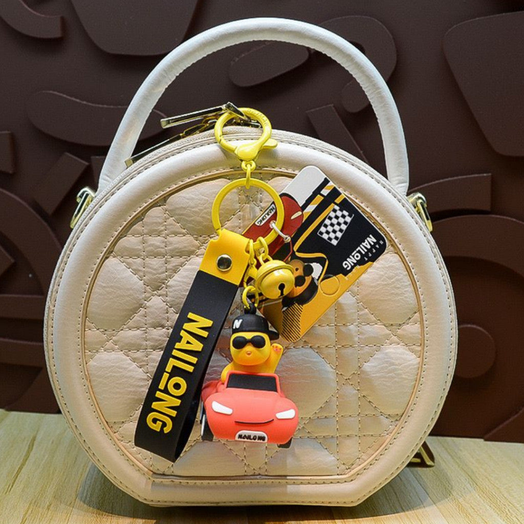 [littlecrab] Gantungan Kunci Nailong Mobil Dino Kuning Driving Car Merah Ungu Cute Keychain Gemoy