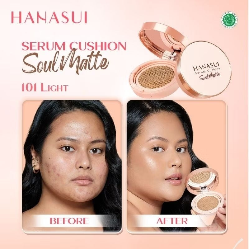 Pekanbaru Hanasui Serum Cushion Soulmatte Foundation Bedak