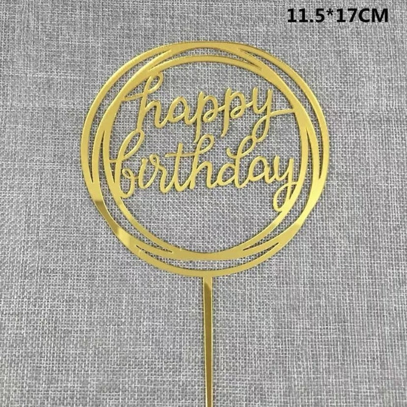 Pekanbaru Cake Topper Akrilik Happy Birthday / Mother'S Day / Father'S Day Ukuran Besar (Instan Only)