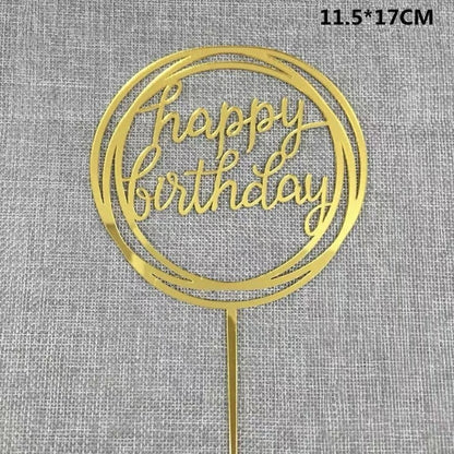 Pekanbaru Cake Topper Akrilik Happy Birthday / Mother'S Day / Father'S Day Ukuran Besar (Instan Only)