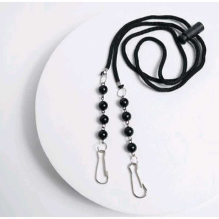 Strap Masker Kristal Mutiara 2in1Kalung Pengait Konektor Lanyard masker HEADLOOP HIJAB