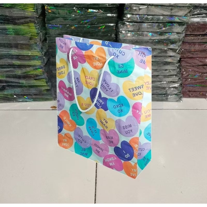 HR- Paper Bag Motif Lovely Hello Kado Satuan Souvenir | Ulang Tahun | Wedding / Kualitas Baik