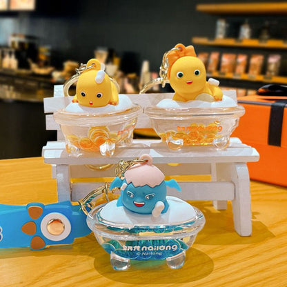 [littlecrab] Gantungan Kunci Nailong Bathtub Dino Kuning Biru Mandi Keychain Gemoy Aesthetic