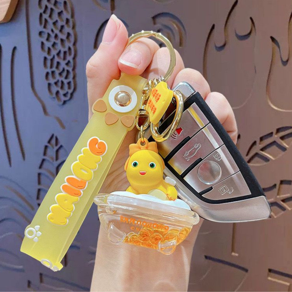 [littlecrab] Gantungan Kunci Nailong Bathtub Dino Kuning Biru Mandi Keychain Gemoy Aesthetic