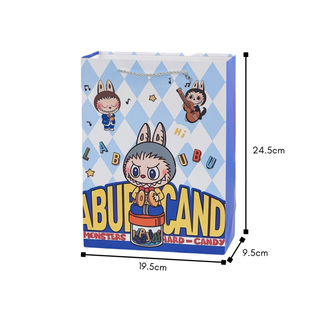 [littlecrab] Paper Bag Labubu Monster Bubuway Moena Police Girl Goodie Bag Tas Kado Unik Aesthetic