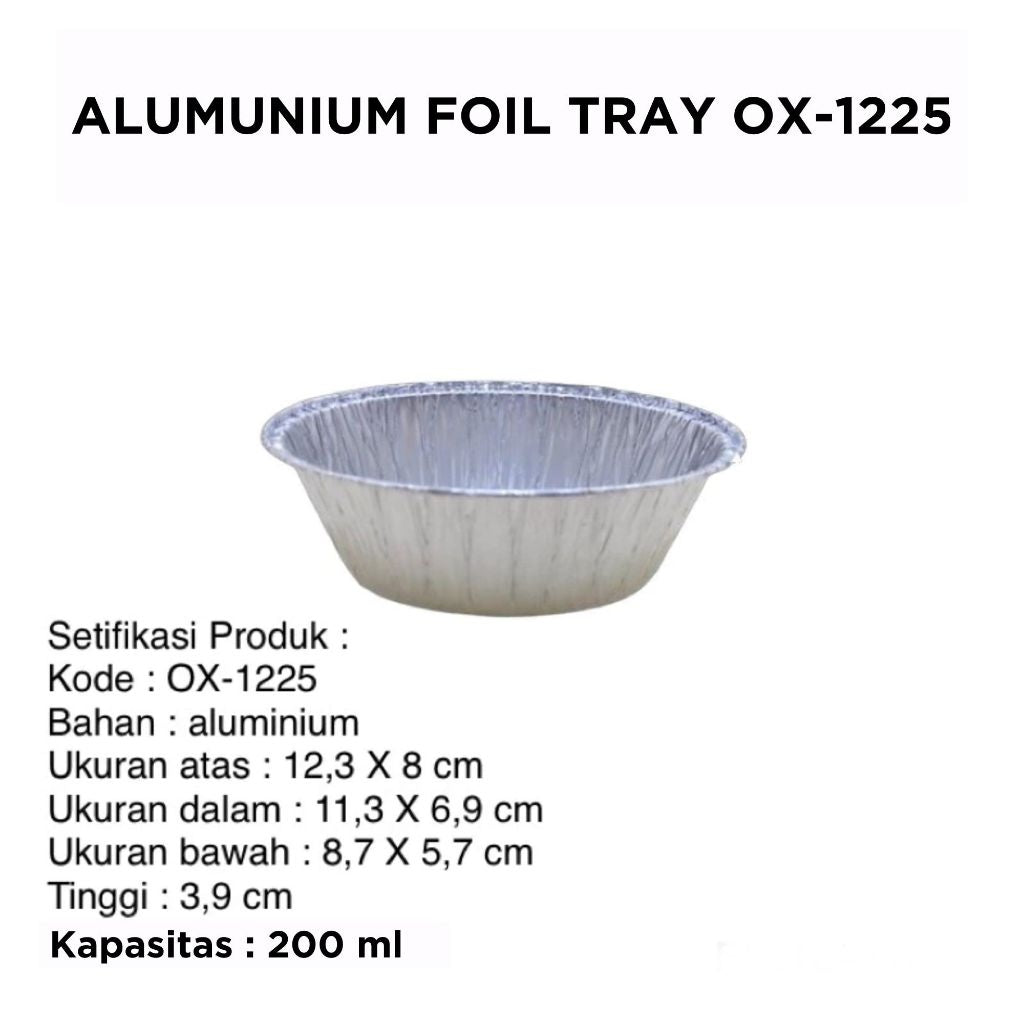 25 Pcs Alumunium Foil Tray BX 4381 Kemasan Dimsum Mentai Lasagna Macaroni Schotel Spaghetti Brulee