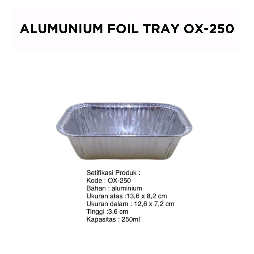 25 Pcs Alumunium Foil Tray BX 4381 Kemasan Dimsum Mentai Lasagna Macaroni Schotel Spaghetti Brulee