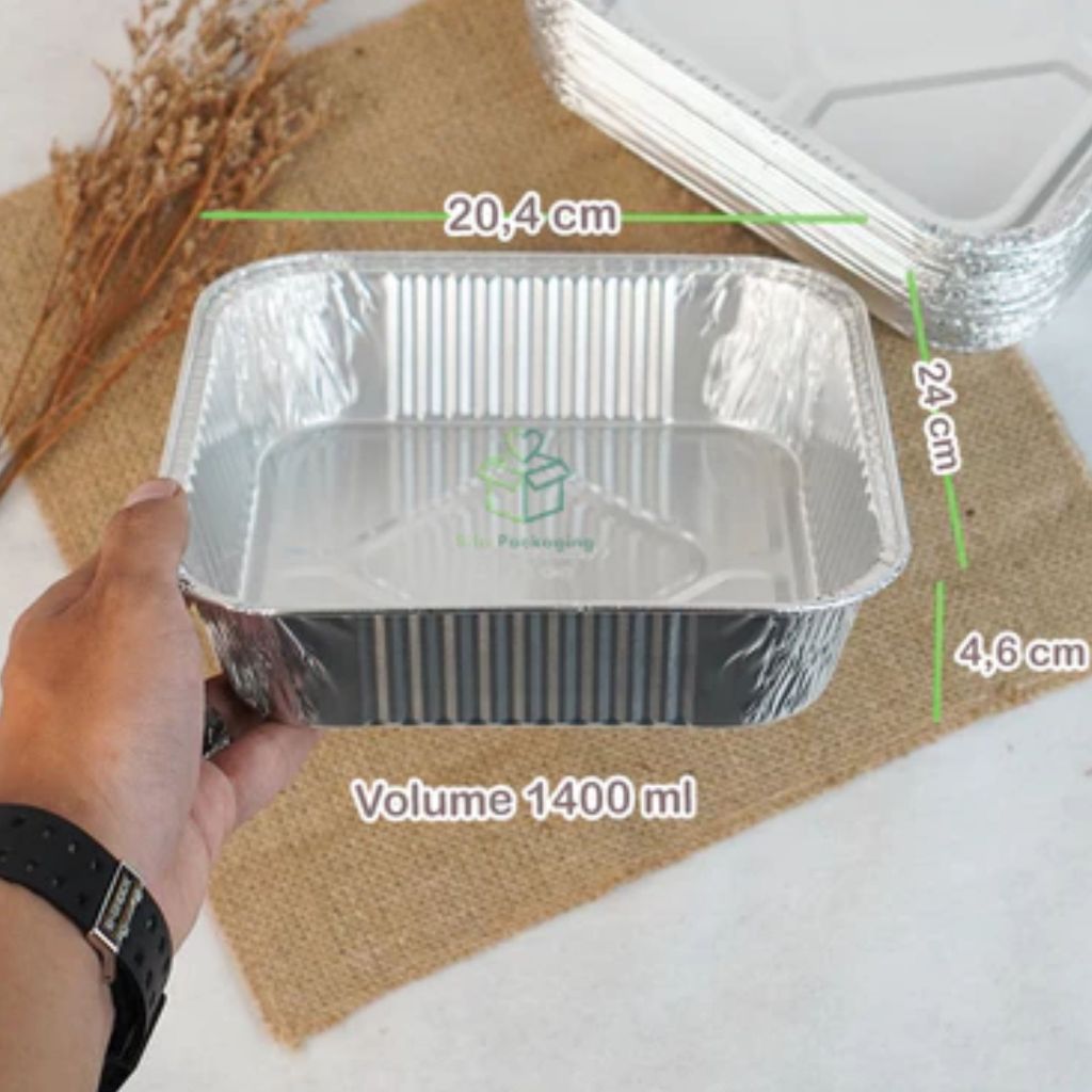 25 Pcs Alumunium Foil Tray BX 4381 Kemasan Dimsum Mentai Lasagna Macaroni Schotel Spaghetti Brulee
