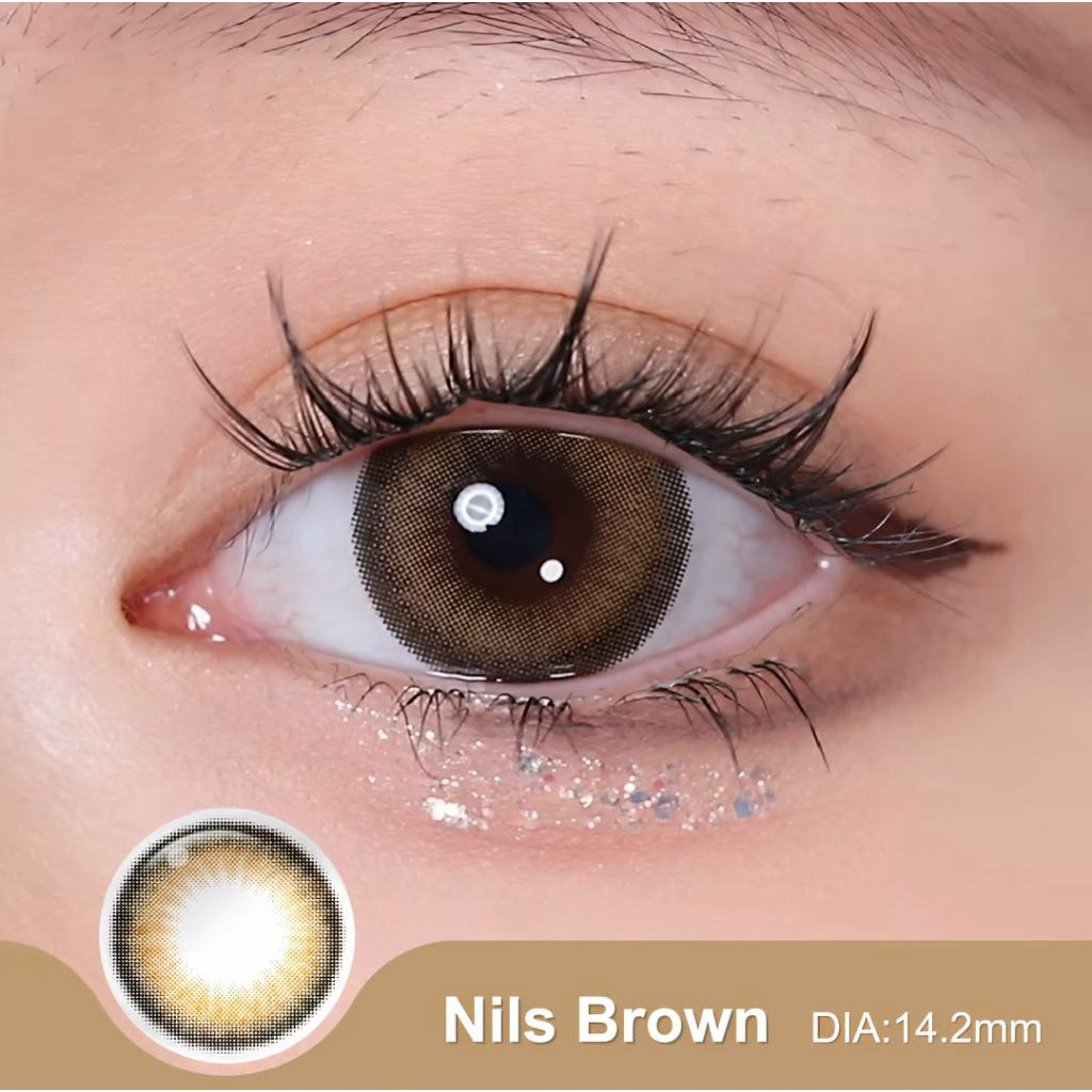 Pekanbaru Magister Softlens Minus Nils Brown Gray 14.2Mm 14.5Mm Lensa Kontak Warna Natural Lens Wedding