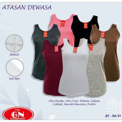 Pekanbaru Tanktop wanita dewasa tali kecil /besar singlet wanita golden Nick M-XXL Best