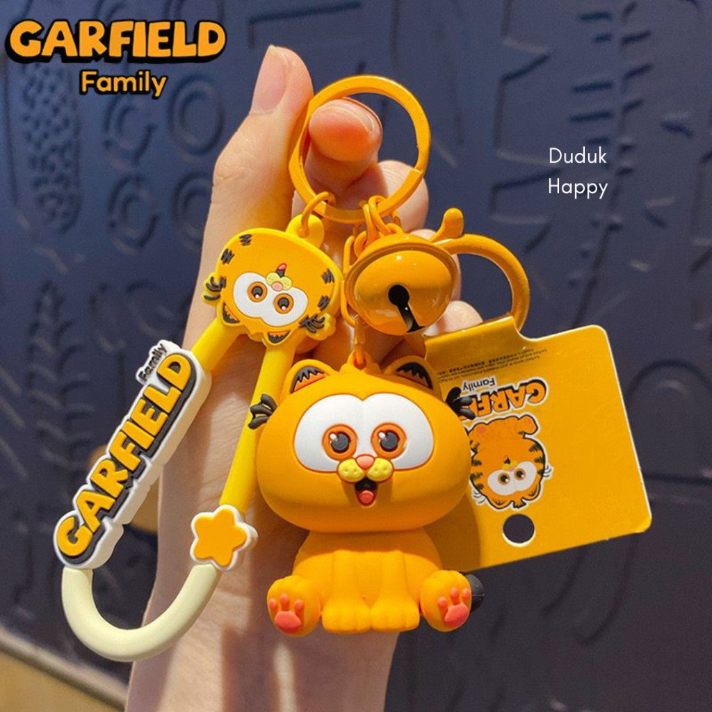 [littlecrab] Gantungan Kunci Garfield Kucing Orange Baby Cat Keychain Gemoy Lonceng Aesthetic