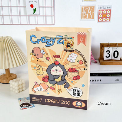 [littlecrab] Paper Bag Crazy Zoo Capybara Koala Panda Tas Kado Goodie Bag Kartun Tali Atas Souvenir