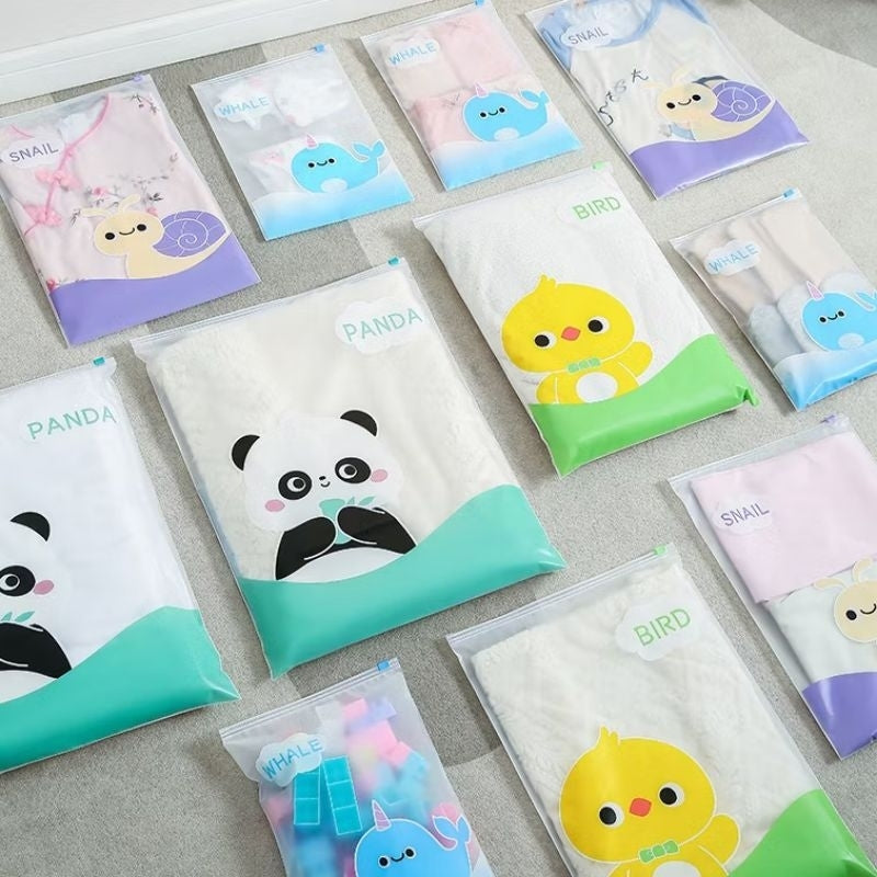 Pekanbaru Ziplock Travel Karakter Hewan Panda Lucu Pouch Penyimpanan Serbaguna