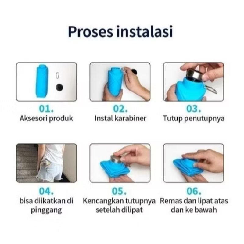 Pekanbaru Botol Minum Lipat Collapsible Reusable Silicone Water Bottle Botol Air Minum Lipat Botol Lipat 700Ml.