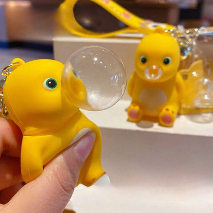 [littlecrab] Gantungan Kunci Nailong Kompeng Dodot Bubble Tiup Balon Keychain Dino Kuning Black Face