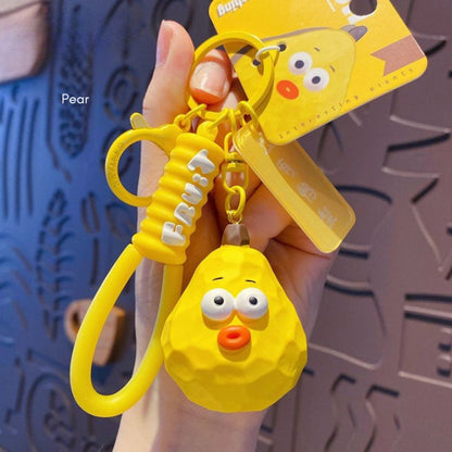 [littlecrab] Gantungan Kunci Motif Buah Sayur Mata Besar Cute Fruit Vegatable Keychain Gemoy Big Eye