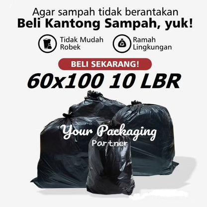 Pekanbaru Plastik Sampah 60X100Cm Hitam Besar/ Trash Bag/ Hd Kantong Sampah Jumbo Tidak