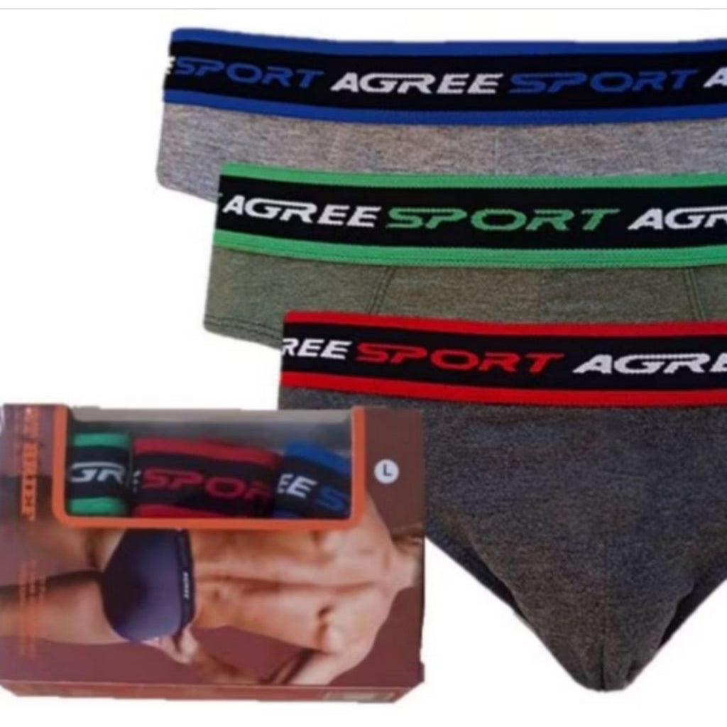 Pekanbaru 3pcs ,(1 box) celana dalam agree sport