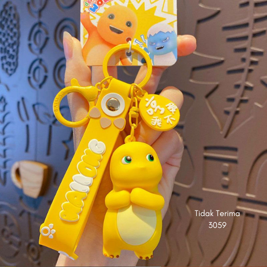 [littlecrab] Gantungan Kunci Nailong Dino Kuning Karakter Emoticon Full Body Badan Gemoy Keychain