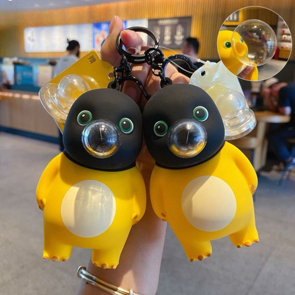 [littlecrab] Gantungan Kunci Nailong Kompeng Dodot Bubble Tiup Balon Keychain Dino Kuning Black Face