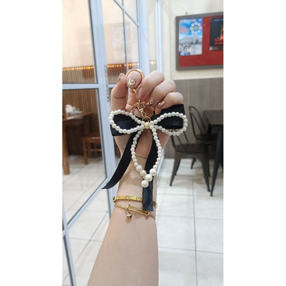 Pekanbaru Gantungan Kunci Pita Mutiara Nicole / Gantungan Tas Pita Mutiara Nicole