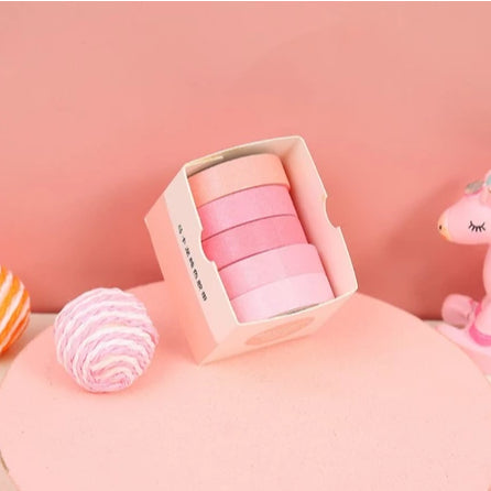 Roll Masking Washi Tape Set 5 Pcs Basic Pattern Isi 5 Selotip Bahan Kertas Washi
