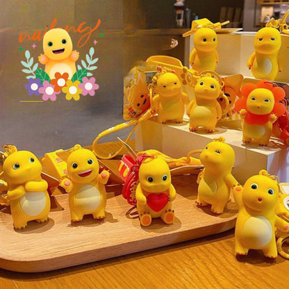 [littlecrab] Gantungan Kunci Nailong Dino Kuning Karakter Emoticon Full Body Badan Gemoy Keychain