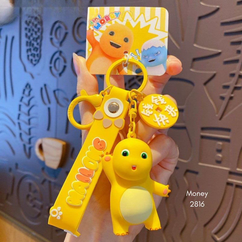 [littlecrab] Gantungan Kunci Nailong Dino Kuning Karakter Emoticon Full Body Badan Gemoy Keychain