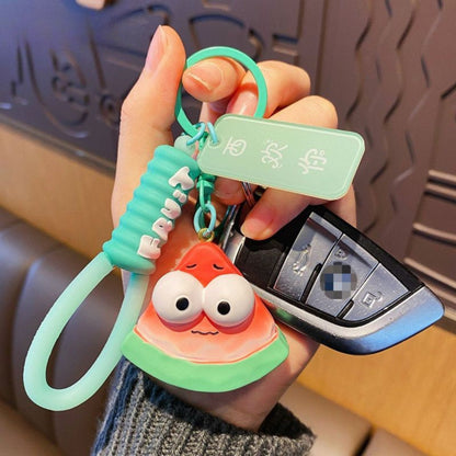 [littlecrab] Gantungan Kunci Motif Buah Sayur Mata Besar Cute Fruit Vegatable Keychain Gemoy Big Eye