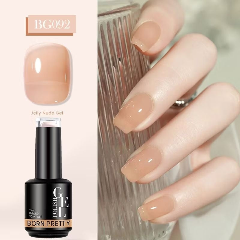 Pekanbaru [Bpom] Born Pretty Jelly Gel Polish 15Ml Nude Nail Gel Polish Cat Kuku Kutek Gel Nail Art Uv Led Gel