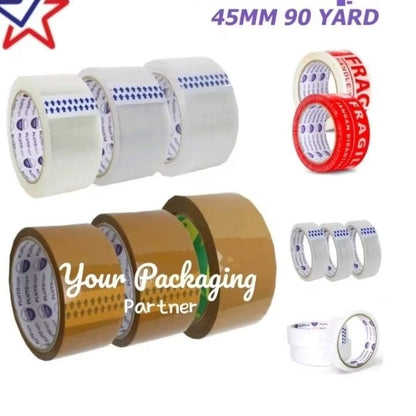 Pekanbaru Lakban Opp Tape Bening / Coklat 45Mm 90 Yard Ekonomis Murah / Isolasi Besar