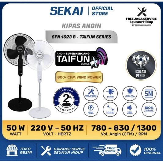 Pekanbaru Kipas Angin Sekai 16" Sfn-1622B / Sfn-1623B Kipas Angin Berdiri Sekai Sfn 1622B / 1623B Taifun Series