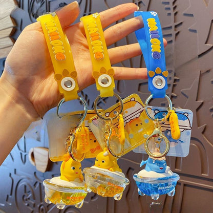 [littlecrab] Gantungan Kunci Nailong Bathtub Dino Kuning Biru Mandi Keychain Gemoy Aesthetic