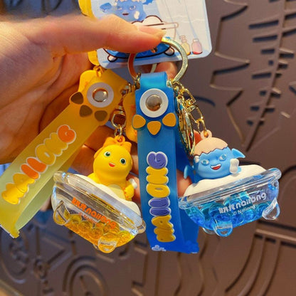 [littlecrab] Gantungan Kunci Nailong Bathtub Dino Kuning Biru Mandi Keychain Gemoy Aesthetic