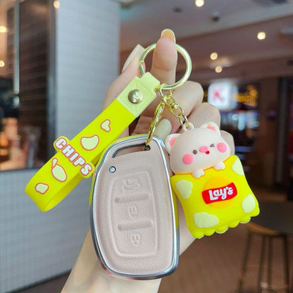 [littlecrab] Gantungan Kunci Snack Lays Karakter Panda Babi Keychain Gemoy Makanan Ringan Chips