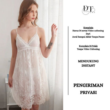 Pekanbaru Lingerie Seksi Set All Size Double Layer Baju Tidur Wanita Dress Set D-18