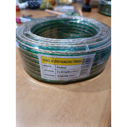 Pekanbaru Kabel Audio Serabut 1 Roll Kabel Pioline / Kabel Transparan 2X50 Mm/ Kabel Bening 2 X 50 Mm Panjang 25 Meter Full